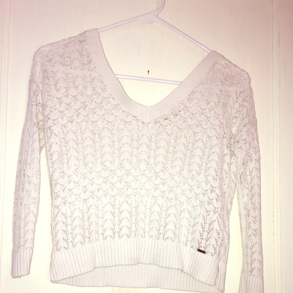 Hollister lace cropped sweater